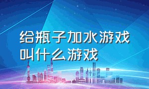 给瓶子加水游戏叫什么游戏（3个瓶子装水的游戏）