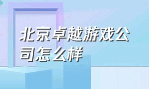 北京卓越游戏公司怎么样