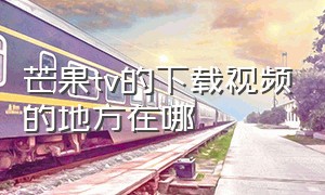 芒果tv的下载视频的地方在哪