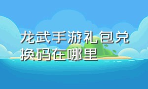 龙武手游礼包兑换码在哪里（龙武手游）