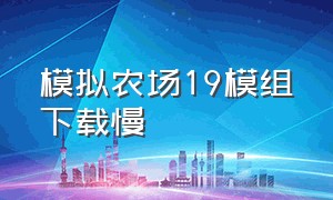 模拟农场19模组下载慢（模拟农场19模组下载到哪个文件了）