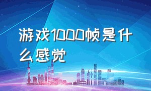 游戏1000帧是什么感觉