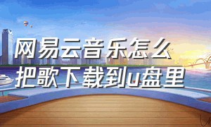 网易云音乐怎么把歌下载到u盘里