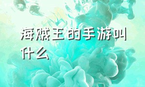 海贼王的手游叫什么