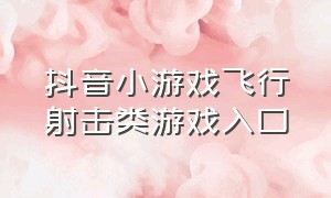 抖音小游戏飞行射击类游戏入口（射击类小游戏抖音入口）