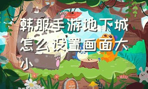 韩服手游地下城怎么设置画面大小（韩服手游地下城怎么设置画面大小尺寸）