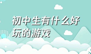 初中生有什么好玩的游戏