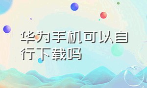 华为手机可以自行下载吗（华为手机如何下载GooglePlay）