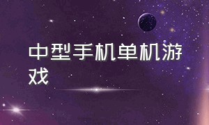 中型手机单机游戏（中型手机单机游戏大全）