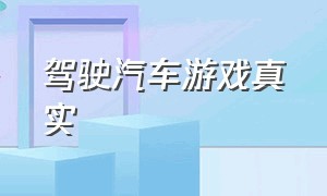 驾驶汽车游戏真实