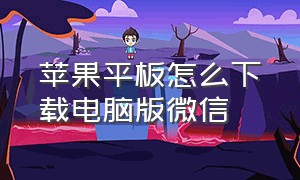 苹果平板怎么下载电脑版微信