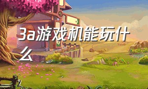 3a游戏机能玩什么