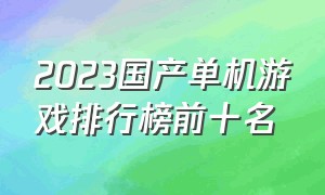 2023国产单机游戏排行榜前十名