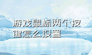 游戏鼠标两个按键怎么设置（游戏鼠标左侧两个按键怎么调整）