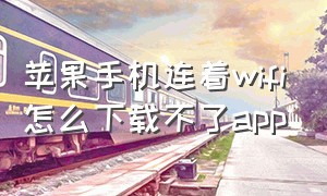 苹果手机连着wifi怎么下载不了app