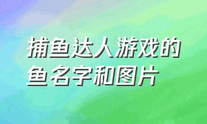 捕鱼达人游戏的鱼名字和图片