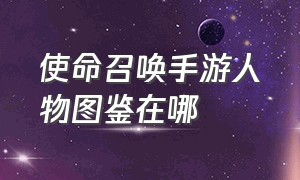 使命召唤手游人物图鉴在哪