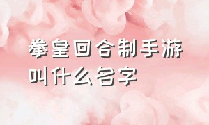 拳皇回合制手游叫什么名字（拳皇手游最好玩的一款是哪个）