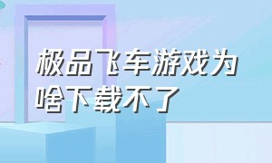 极品飞车游戏为啥下载不了