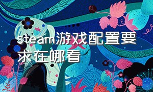 steam游戏配置要求在哪看