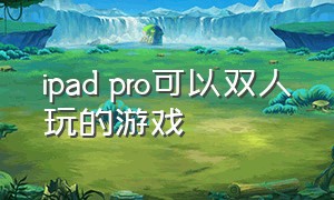 ipad pro可以双人玩的游戏
