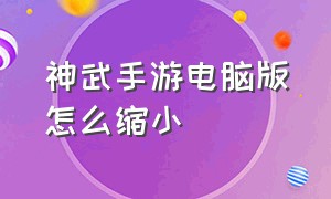 神武手游电脑版怎么缩小