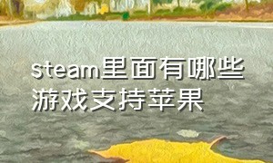 steam里面有哪些游戏支持苹果