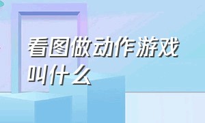 看图做动作游戏叫什么