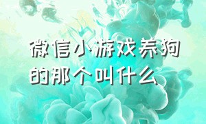 微信小游戏养狗的那个叫什么