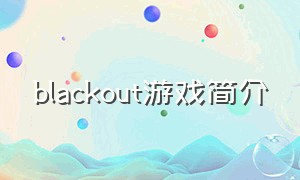 blackout游戏简介