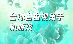 台球自由视角手机游戏（手机台球第一人称3d视角游戏）