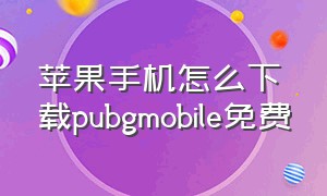苹果手机怎么下载pubgmobile免费（pubgmobile苹果最简单下载方法）