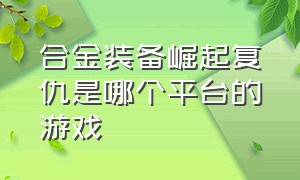 合金装备崛起复仇是哪个平台的游戏