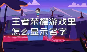 王者荣耀游戏里怎么显示名字