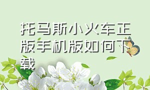 托马斯小火车正版手机版如何下载