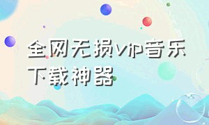 全网无损vip音乐下载神器（全网vip无损音乐免费下载）