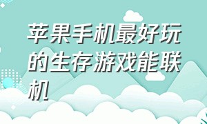 苹果手机最好玩的生存游戏能联机