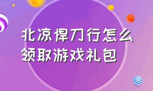 北凉悍刀行怎么领取游戏礼包（北凉悍刀行游戏里怎么发坐标）