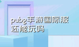 pubg手游国际服还能玩吗（pubg手游国际服下载入口）