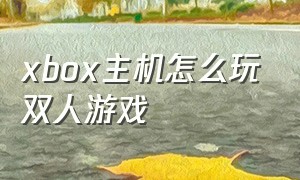 xbox主机怎么玩双人游戏