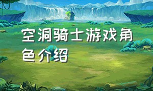 空洞骑士游戏角色介绍