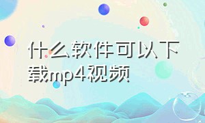 什么软件可以下载mp4视频