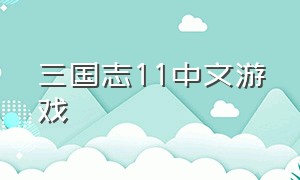 三国志11中文游戏