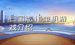 三国志11单机游戏介绍（三国志11单机中文版游戏攻略）