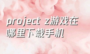 project z游戏在哪里下载手机