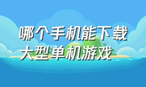 哪个手机能下载大型单机游戏