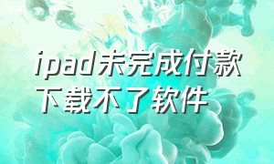 ipad未完成付款下载不了软件（ipad未完成付款下载不了软件怎么回事）