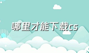 哪里才能下载cs（在什么软件可以下载cs）