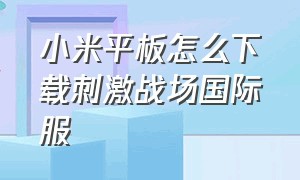 小米平板怎么下载刺激战场国际服