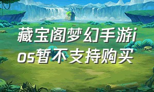 藏宝阁梦幻手游ios暂不支持购买（梦幻手游藏宝阁怎么找不到ios）